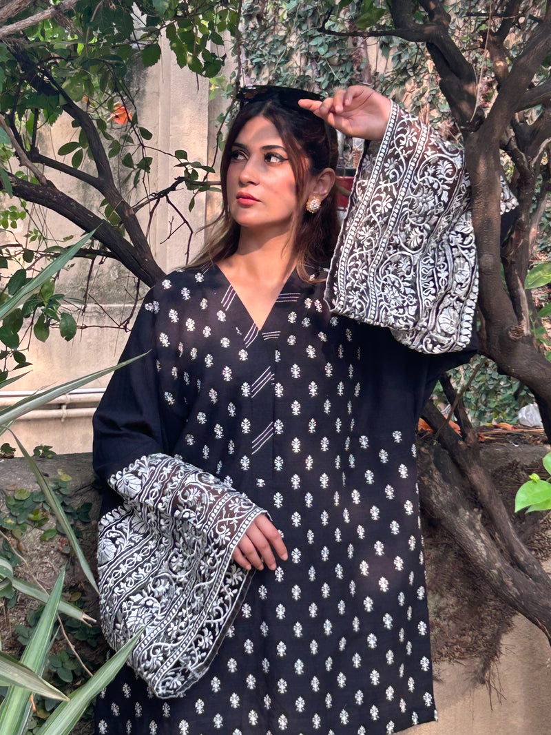 Black | 2Pcs Embroidered - Pure Lawn |  Ready to Wear