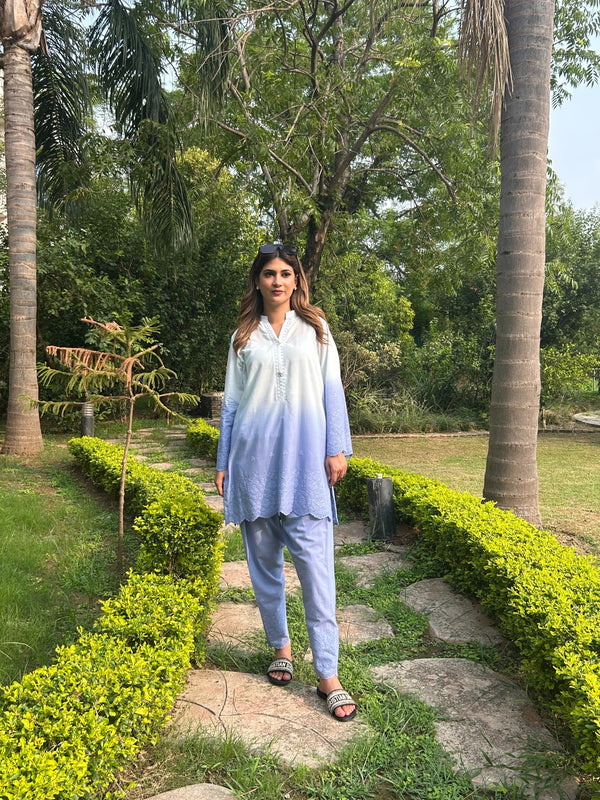 Blue | 2Pcs Embroidered - Pure Lawn |  Ready to Wear