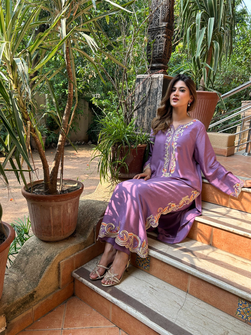 Cala A | 2Pcs Embroidered - Rayyan Silk |  Ready to Wear